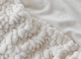 PLAIDS COCOONING - Couvre Lit Fausse Fourrure Galet