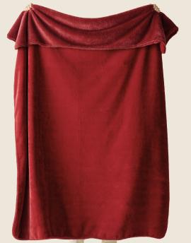 PLAIDS COCOONING - Plaid Cosy Monochrome Rosewood Rouge